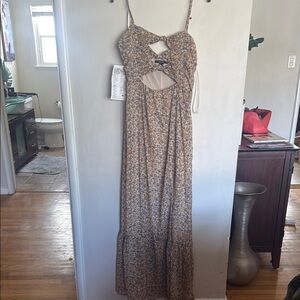 Forever 21 Floral Maxi Dress - Brown and Cream